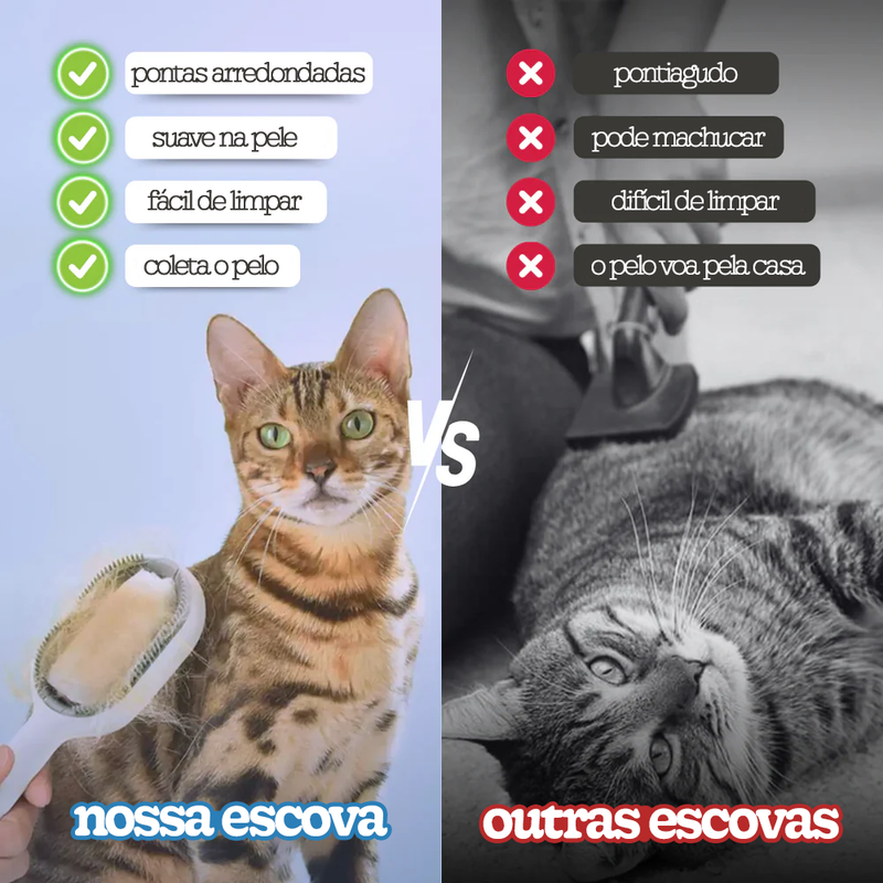 Escova Multifuncional com Água para Pets