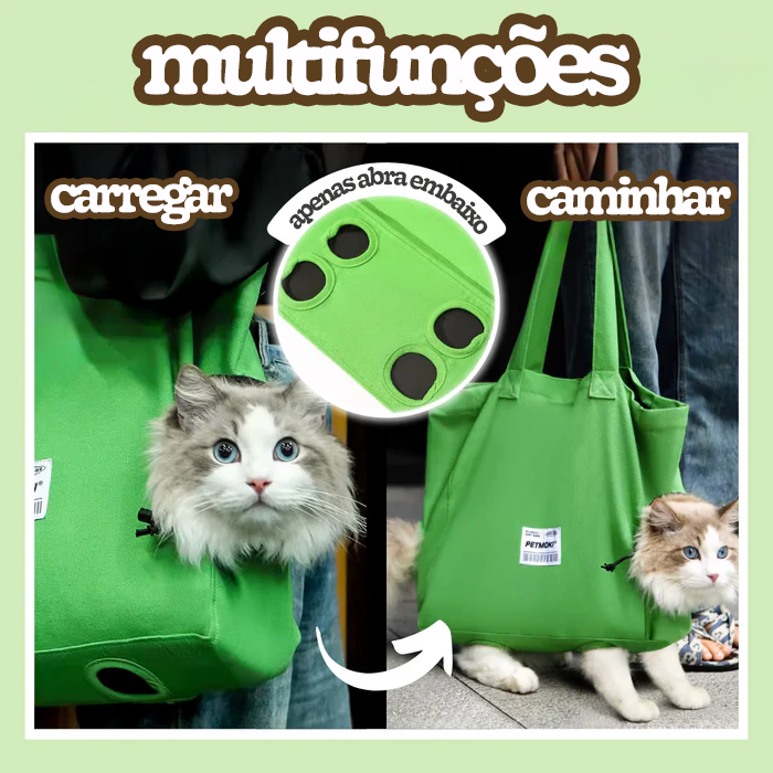 Sacola de Transporte Multifuncional para Gatos