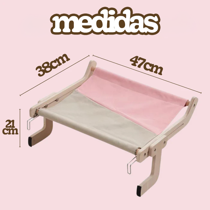 Cama de Madeira Ajustável para Gatos